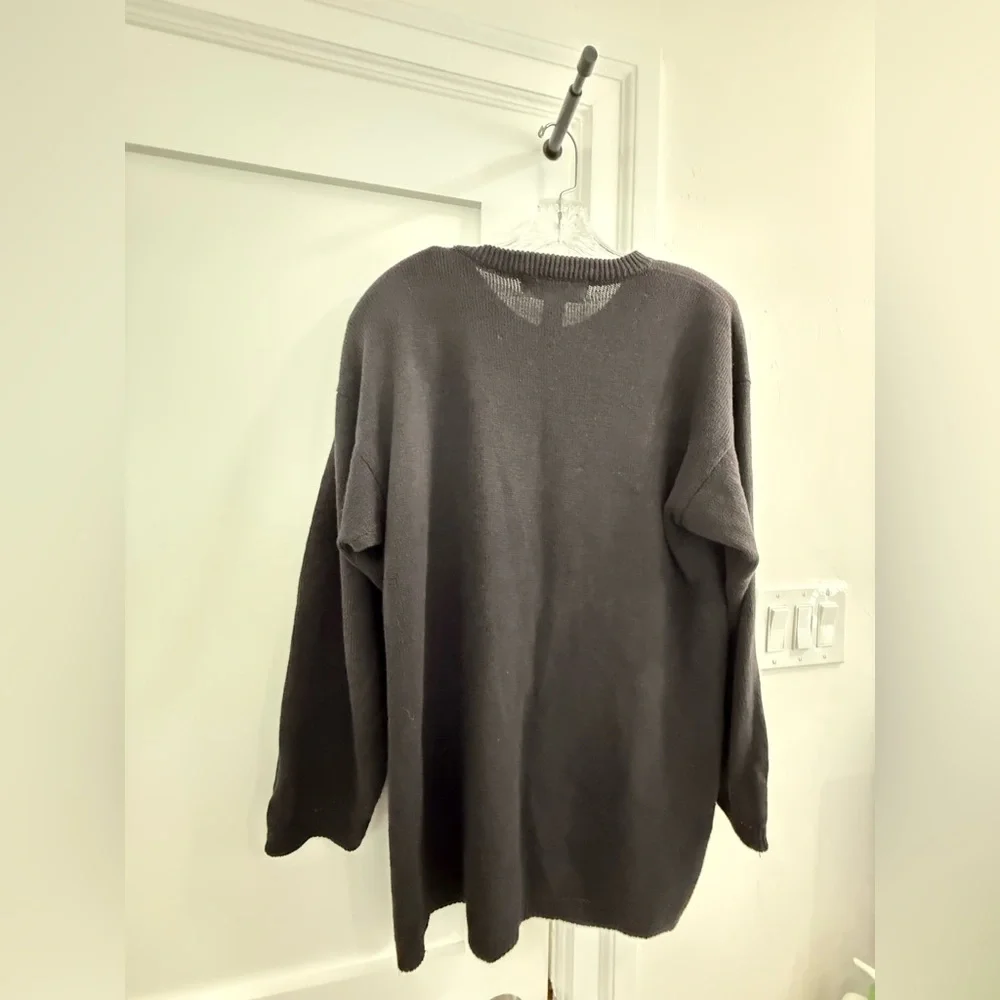 VTG Victoria Harbour black knit sweater w/ beaded fireworks - Picture 7 of 16